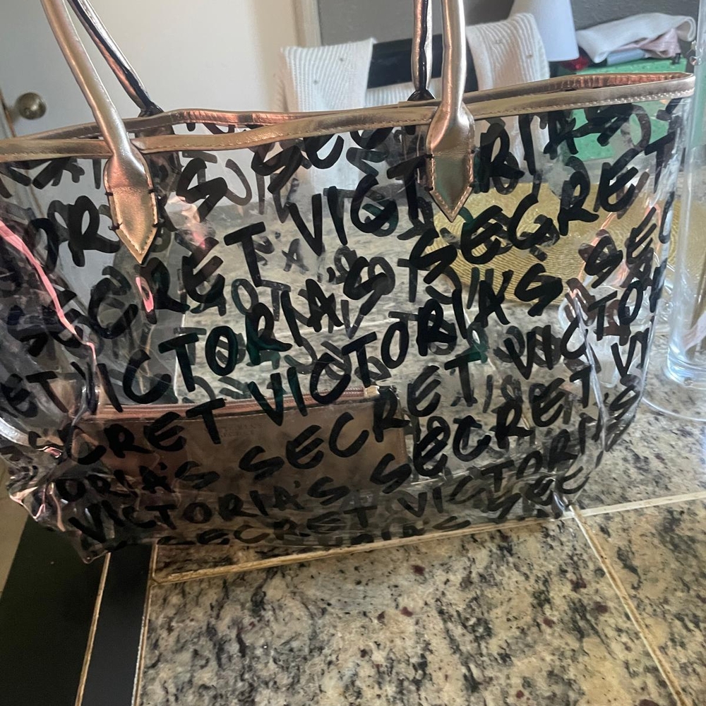 Victoria's Secret Black and Gold Tote Bag with Chic Design